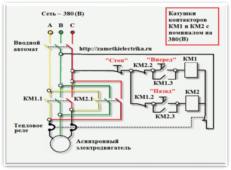 Основное отличие реверсивной схемы управления от нереверсивной