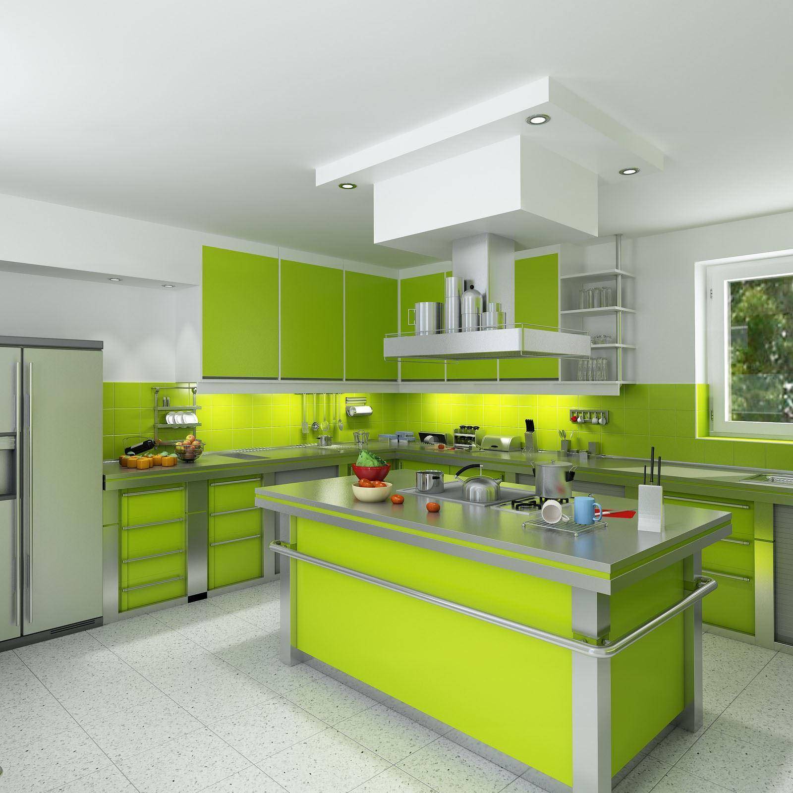 Кухня Modern Kitchen зеленая