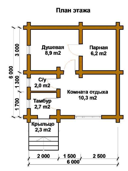 Дизайн проект бани 6х6