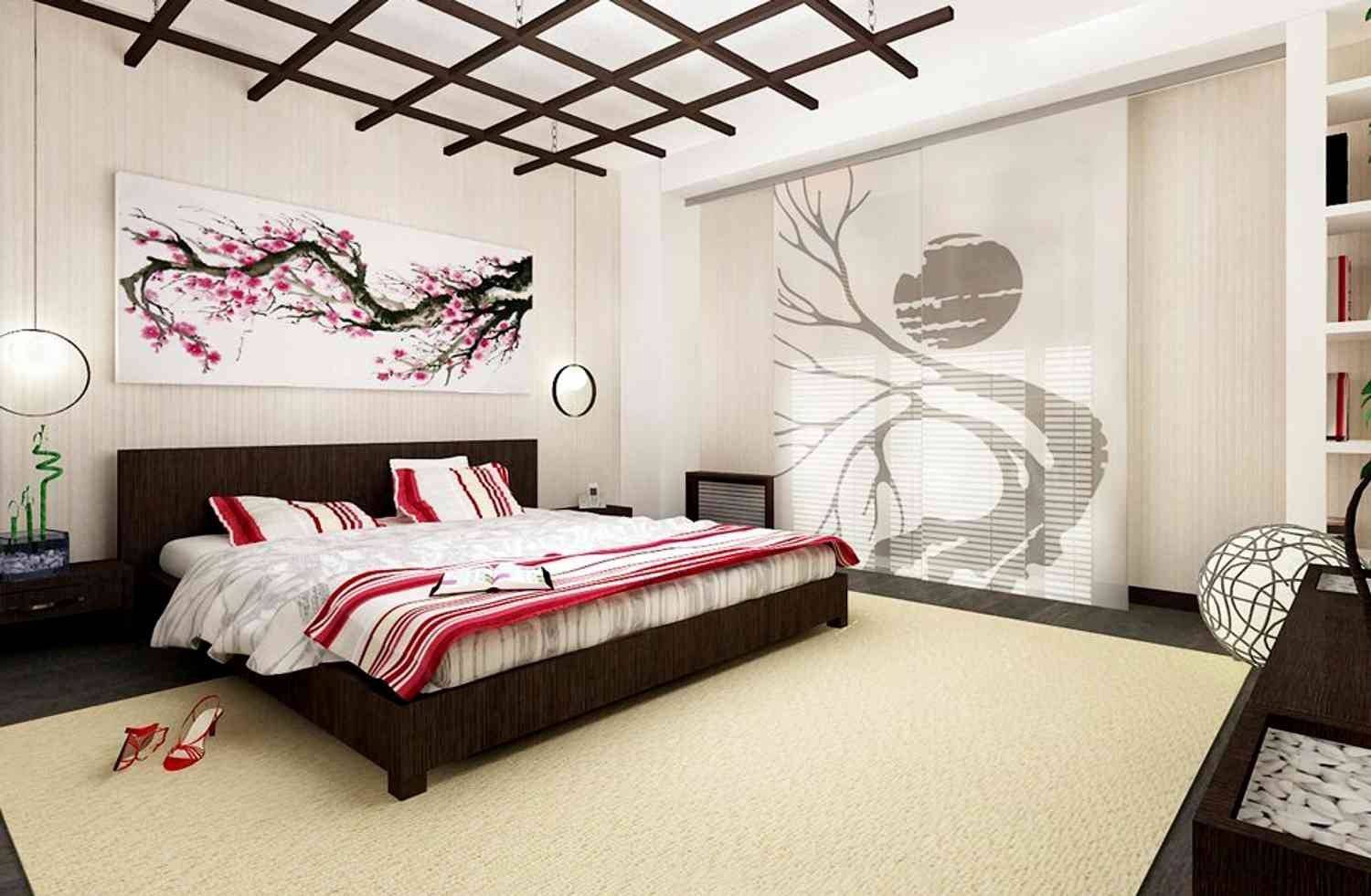 японский стиль интерьера спальни