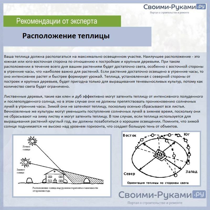 Как поставить теплицу на приусадебном участке с учетом всех правил и требований