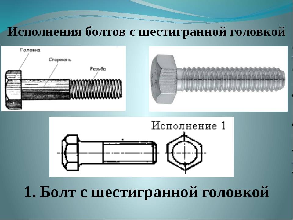 Виды винтов и болтов с картинками