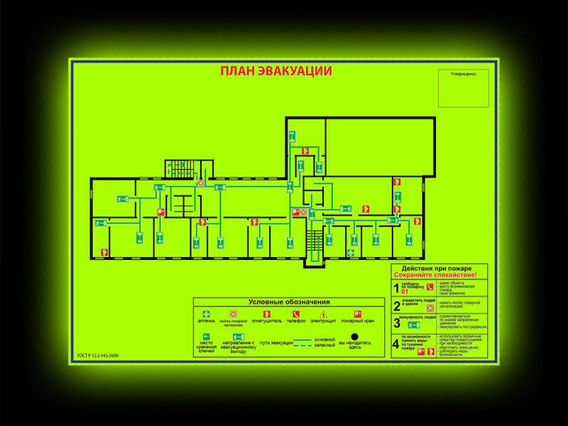 План эвакуации а2 фотолюминесцентный