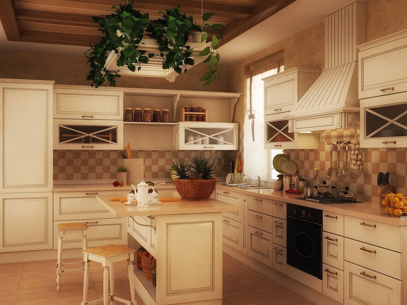 Кухня загородного дома в стиле кантри: 100 красивых решений на фото