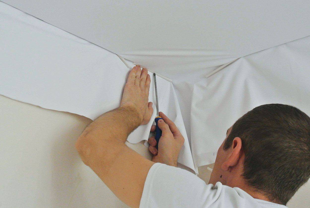 Натяжные потолки своими руками пошаговая инструкция с фото для начинающих в домашних условиях