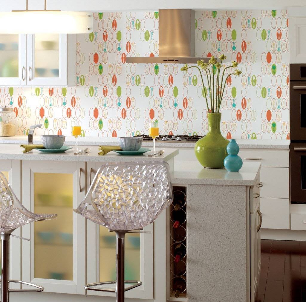 Светлые обои на кухню: сочетание цветов, как выделить и поклеить обеденную зону, комбинирование и оформление
