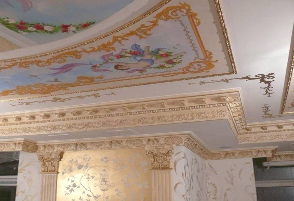 Гипсовый потолочный плинтус: потолочные карнизы из гипса, гипсовые плинтуса на потолок