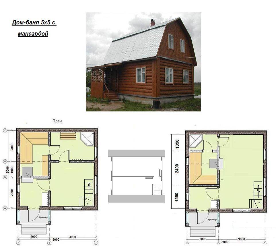 Дом баня проекты с мансардой