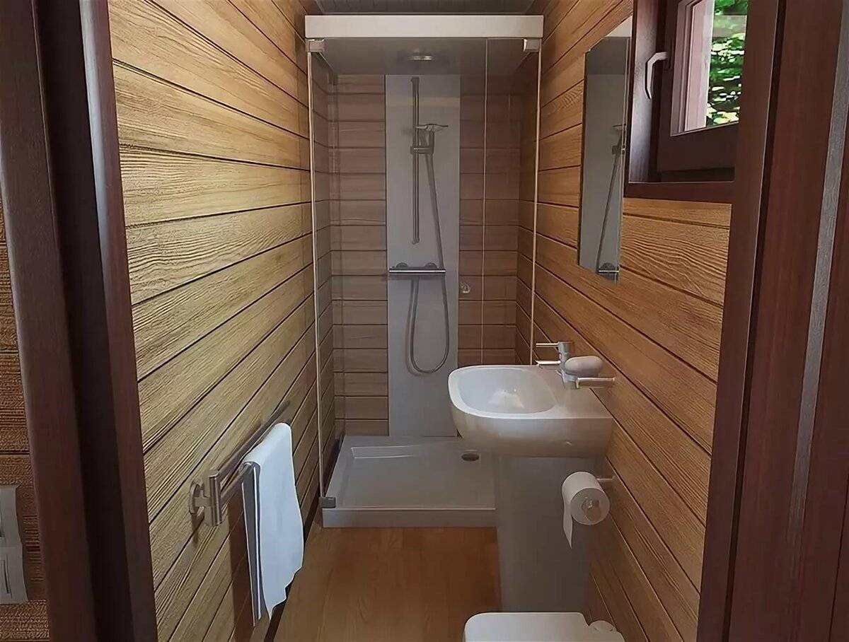 туалет и ванна на веранде