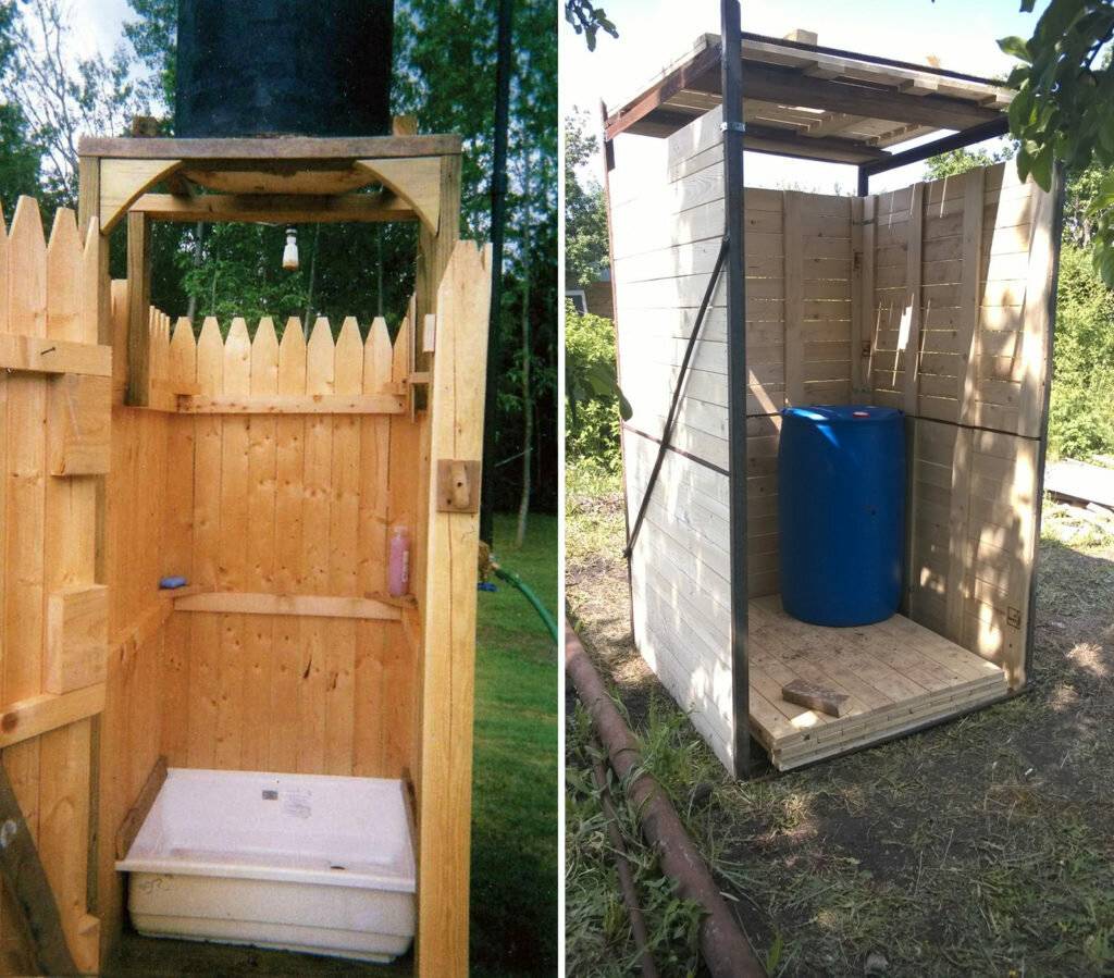 Деревянный душ на даче своими руками