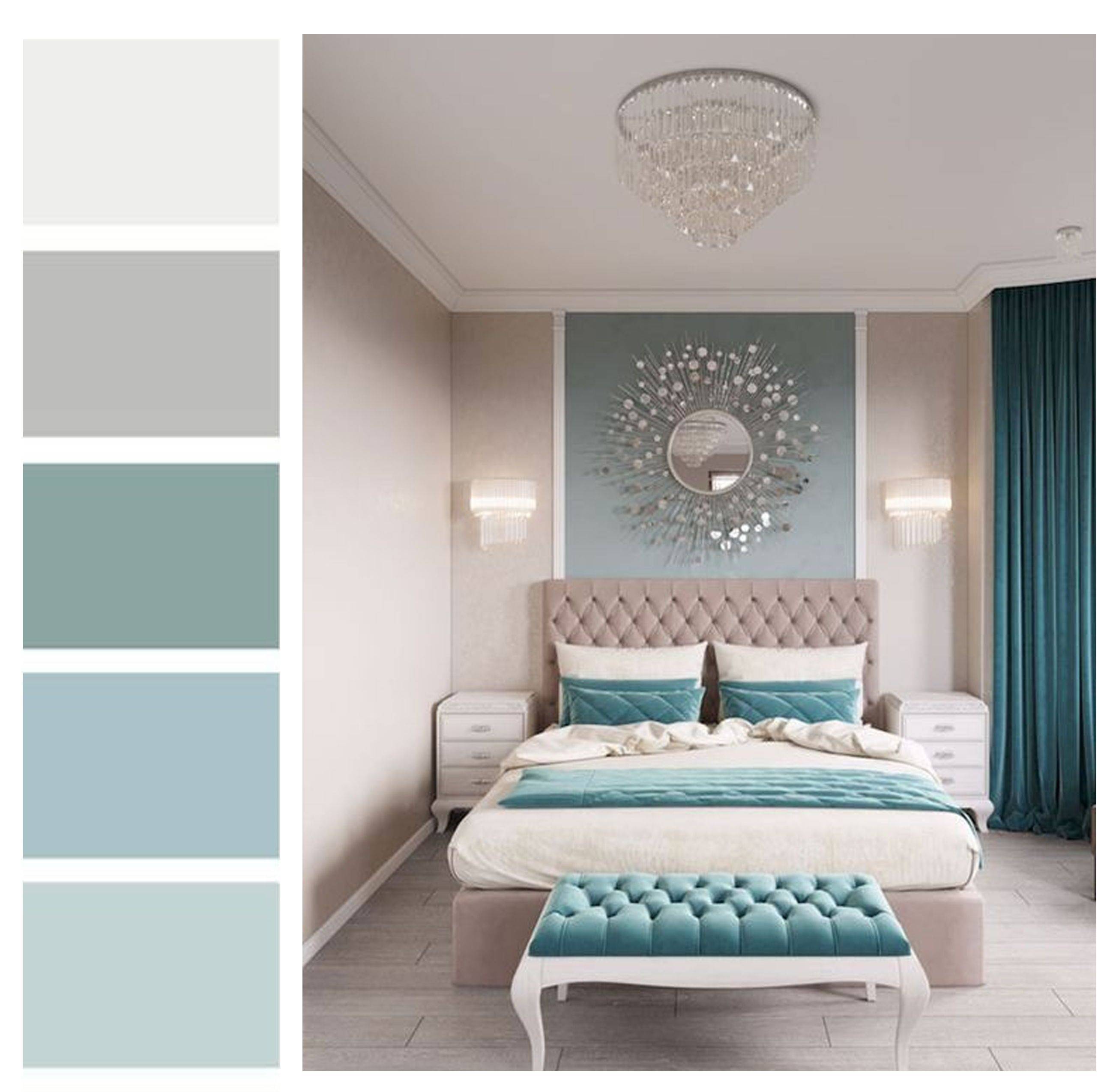 Сочетание бирюзового цвета с другими цветами в интерьере гостиной