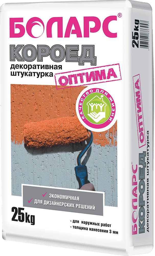 Применение фасадной штукатурки боларс