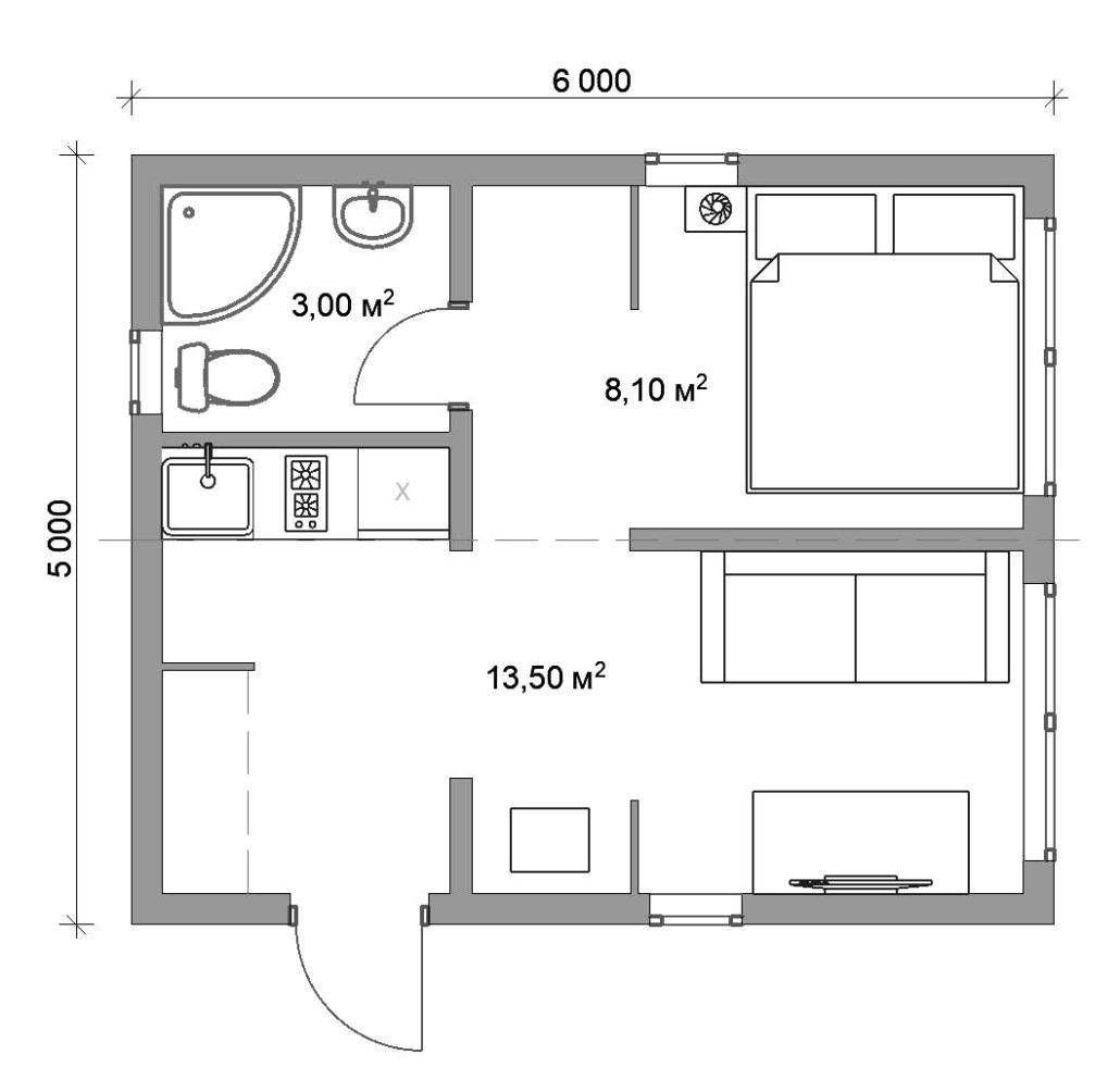 планировка дома с двумя кухнями