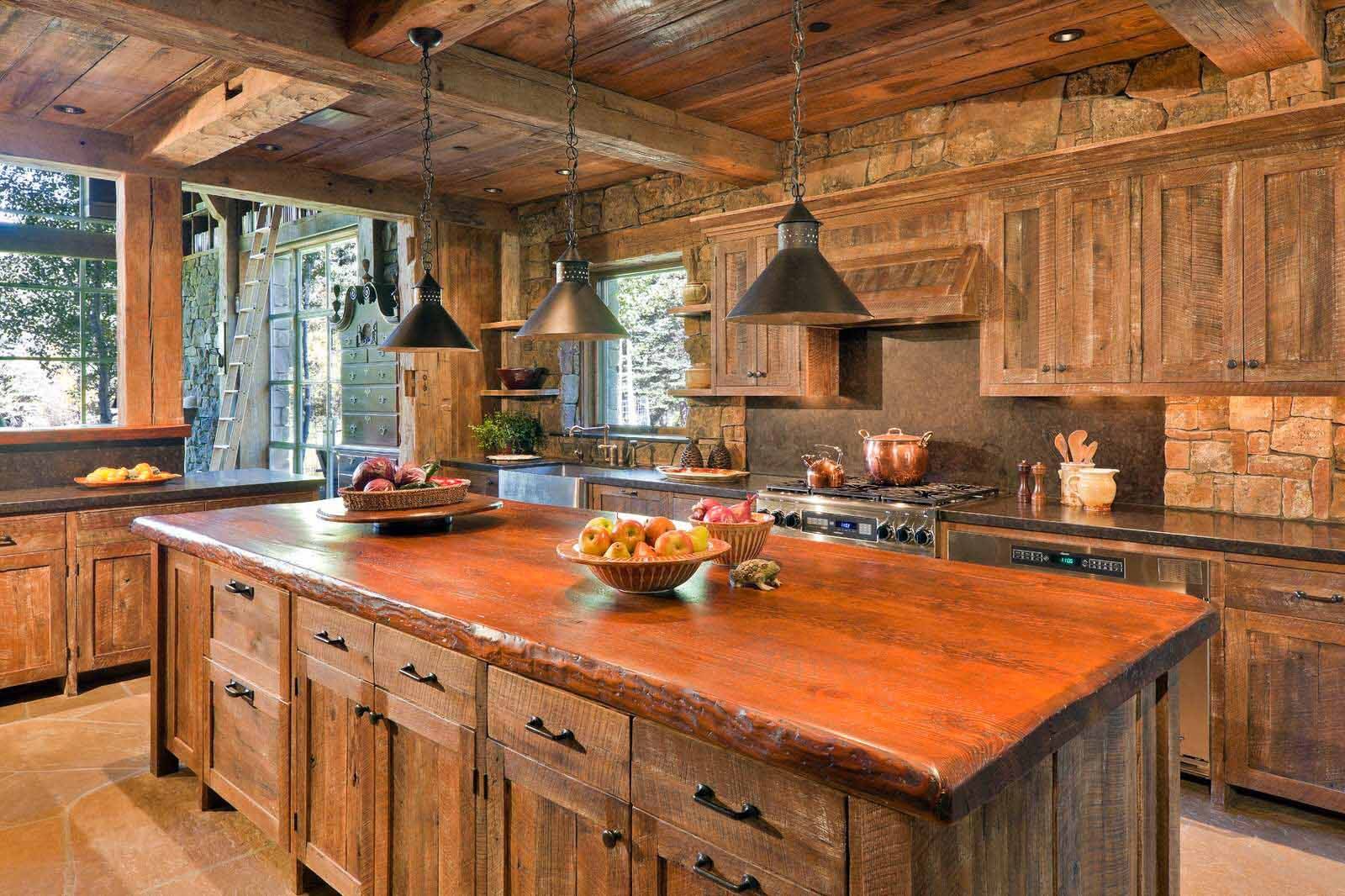 кухня в деревенском стиле на даче