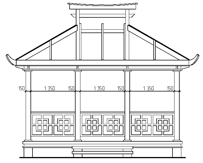 Японская беседка чертеж
