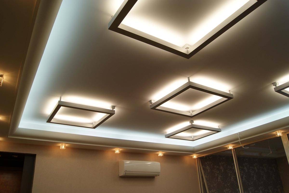 светильники на потолок из гипсокартона фото