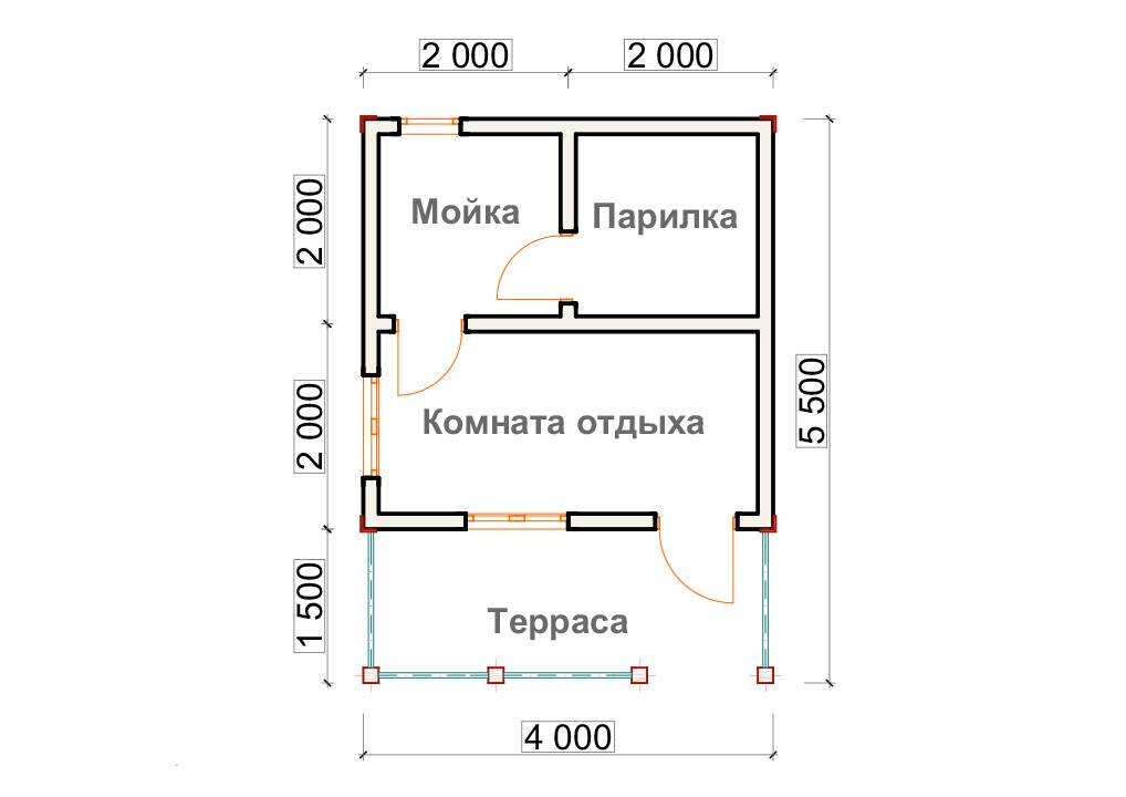 Планировка бани: планы бань с комнатой отдыха и мойкой, правильная парная в русской бане, варианты небольшой оптимальной бани, фото и видео