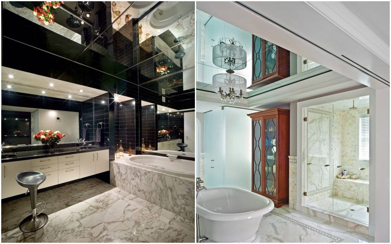 Зеркальный потолок в интерьере: 120+ (фото) лучших идей дизайна