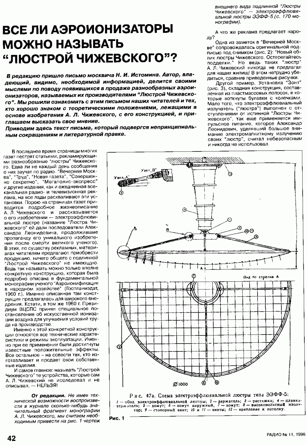Как сделать люстру Чижевского своими руками – описание и схема