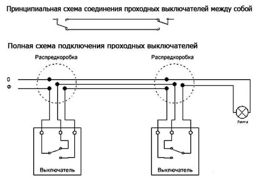 Схемы подключения проходных выключателей одноклавишных - tokzamer.ru