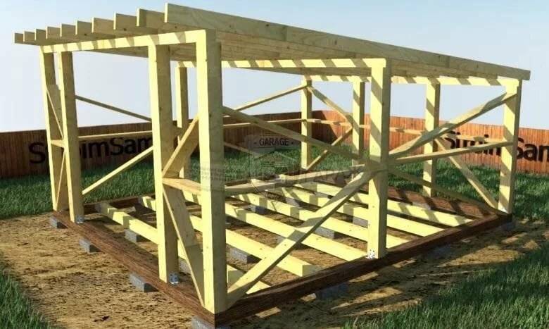 Как построить гараж деревянный без фундамента