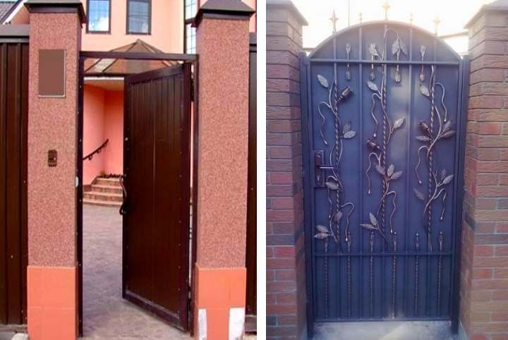 Как сделать ворота из профнастила с калиткой своими руками
