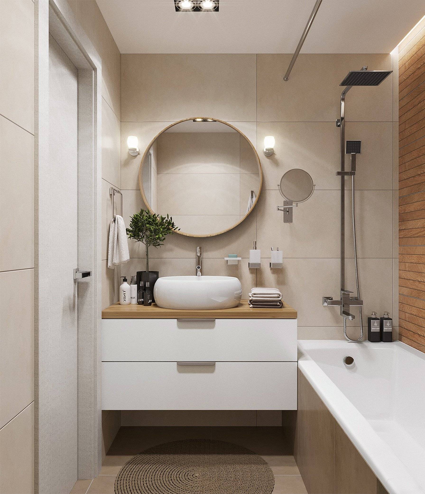 дизайн ванной комнаты маленькой площади