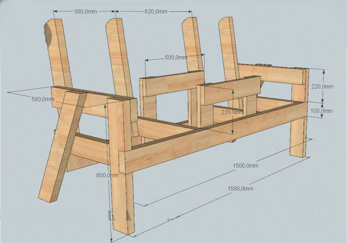 Сделать скамейку в баню своими руками чертежи как из досок