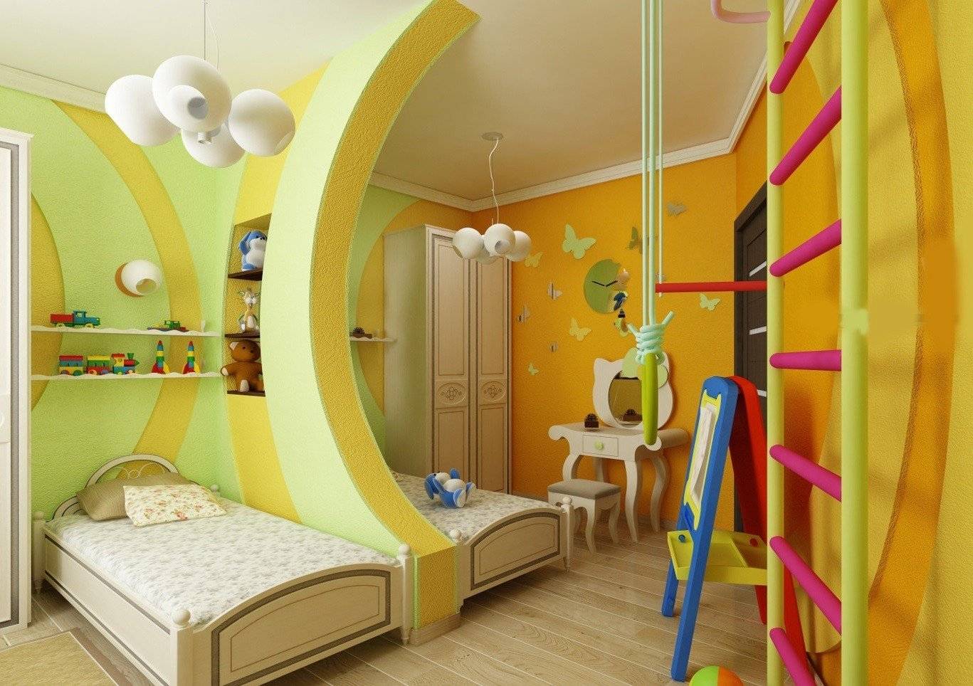 Детская мебель в комнату для двоих разнополых детей