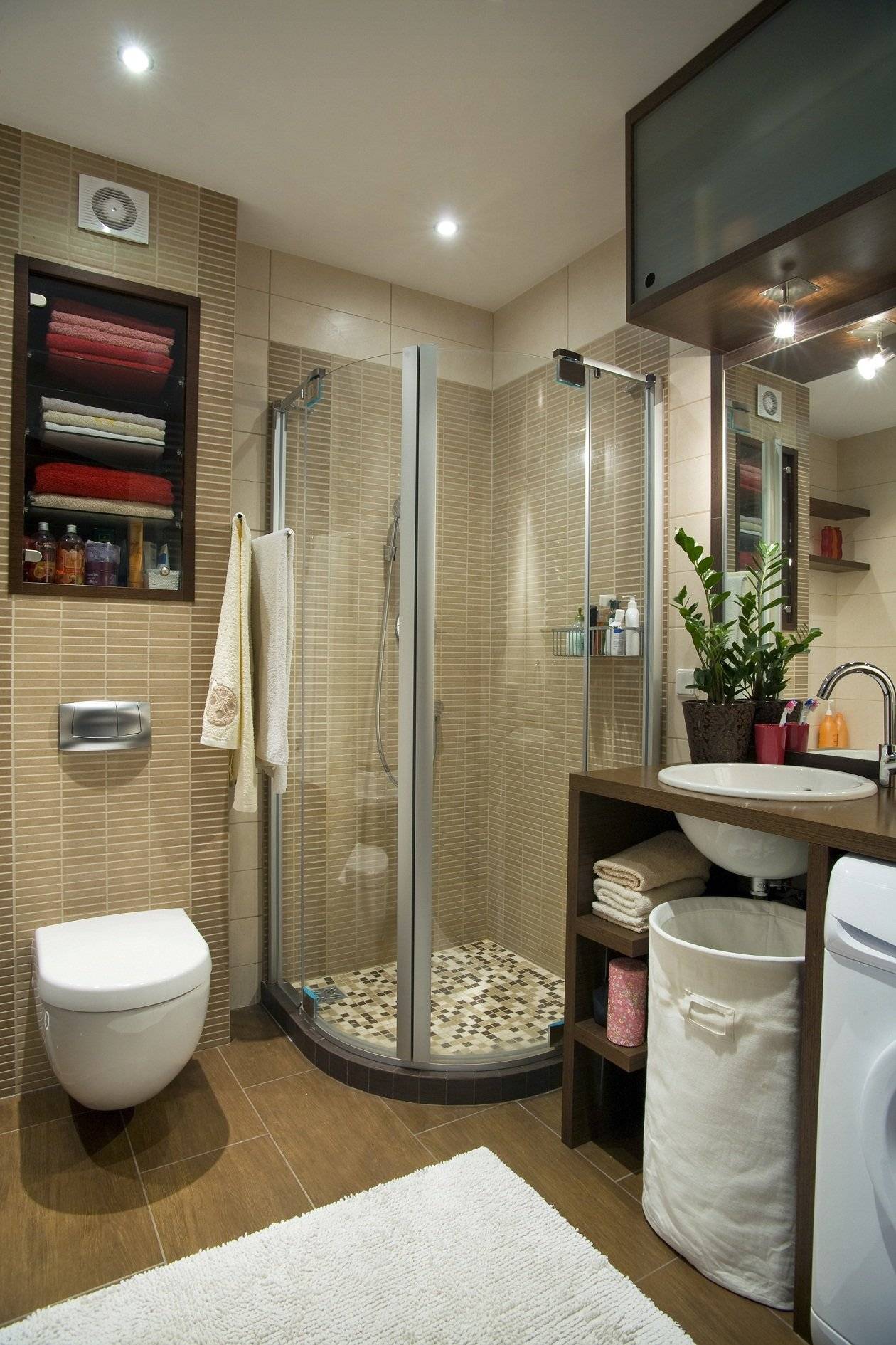 ванна с душевой кабиной дизайн в квартире