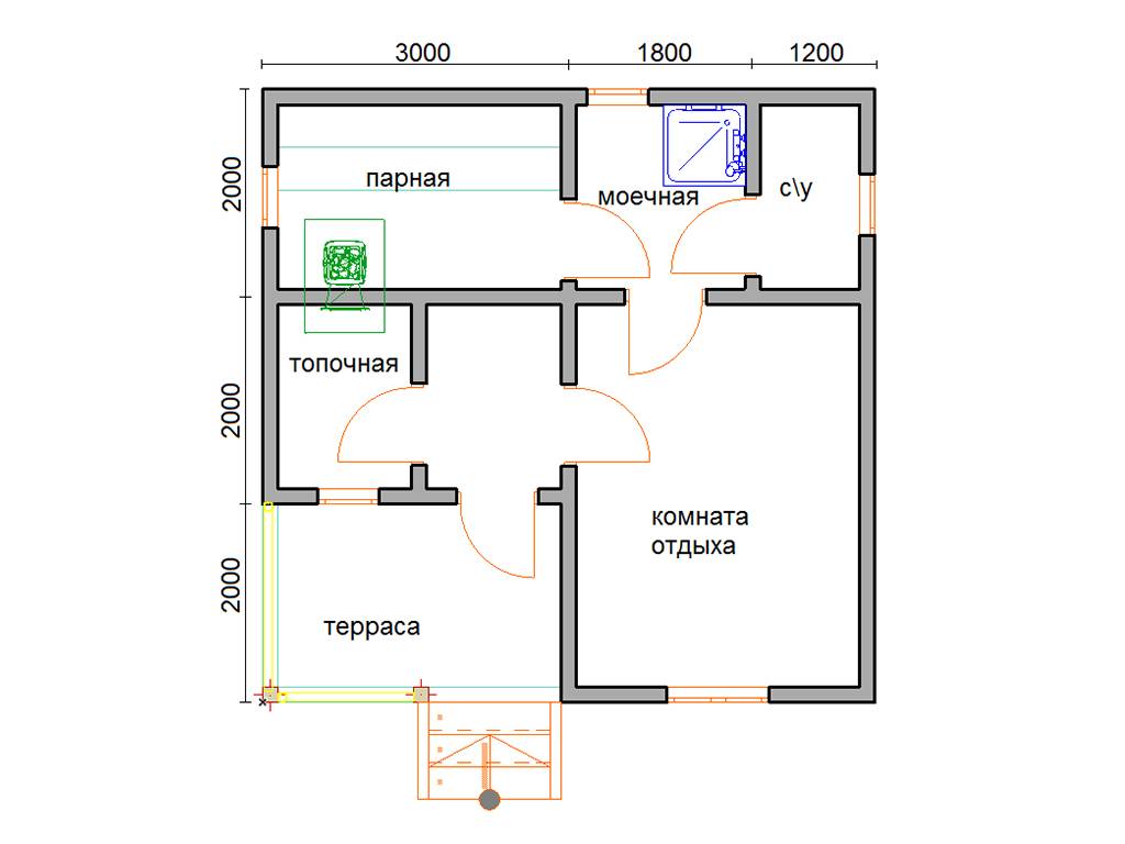 Планировка и проекты бани 6х6 с мансардой, верандой, туалетом и без них