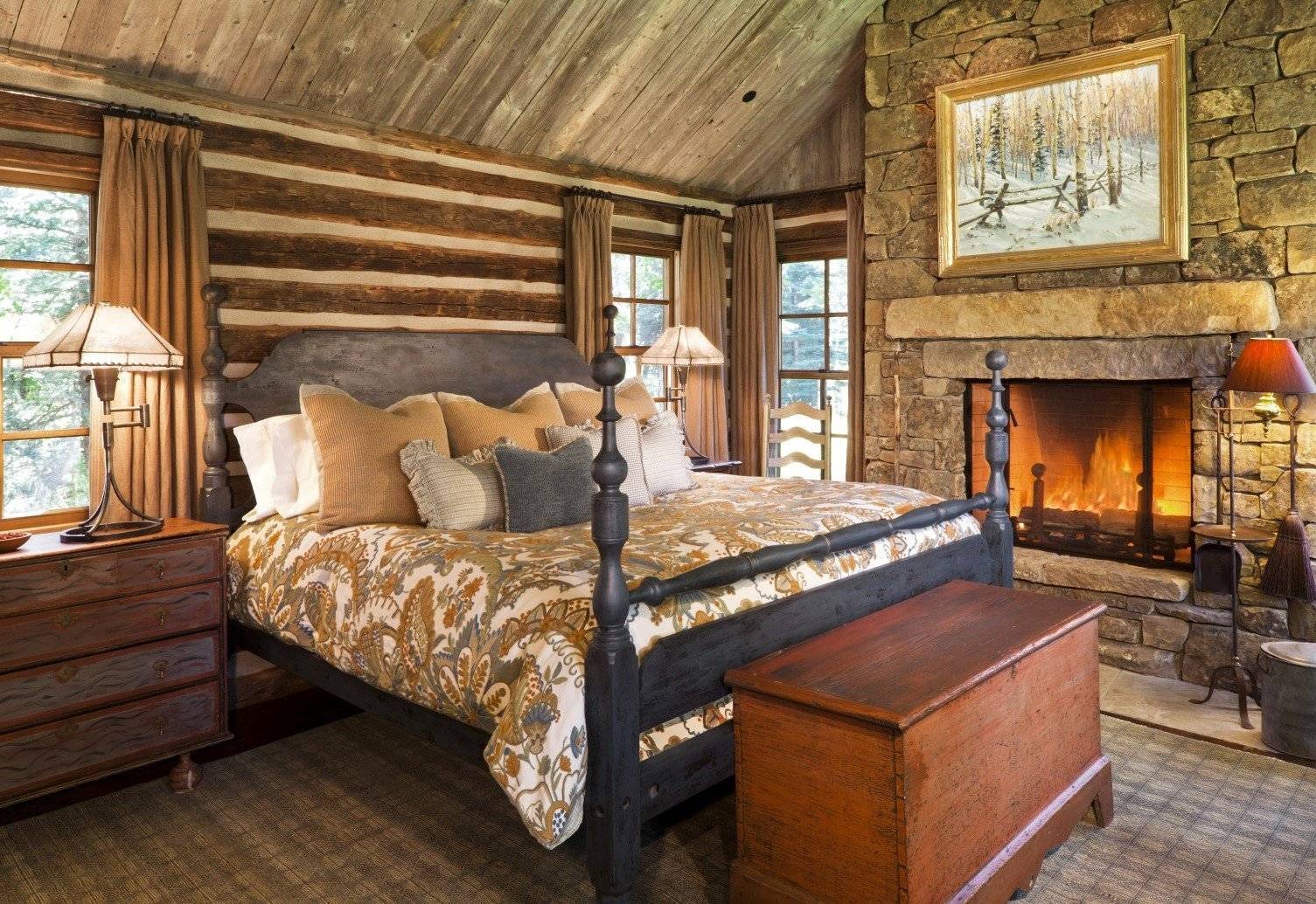 спальня в деревенском стиле кантри