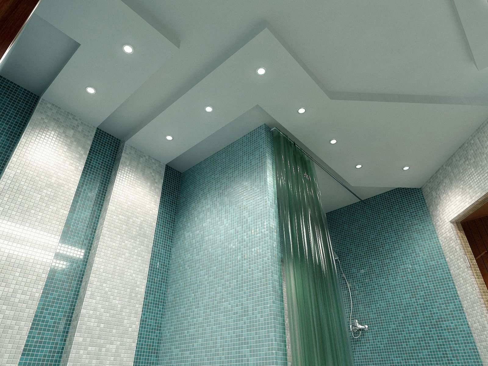 Отделка комнат потолки. Потолок в ванной. Потолок в ванную комнату. Подвесной потолок из гипсокартона в ванной. Подвесной потолок в ванну.