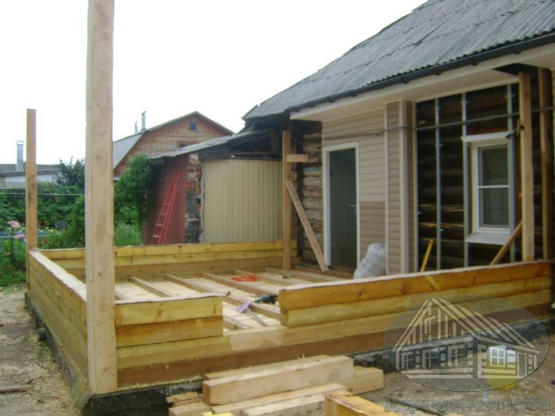 Пристрой к деревянному дому из бруса фото