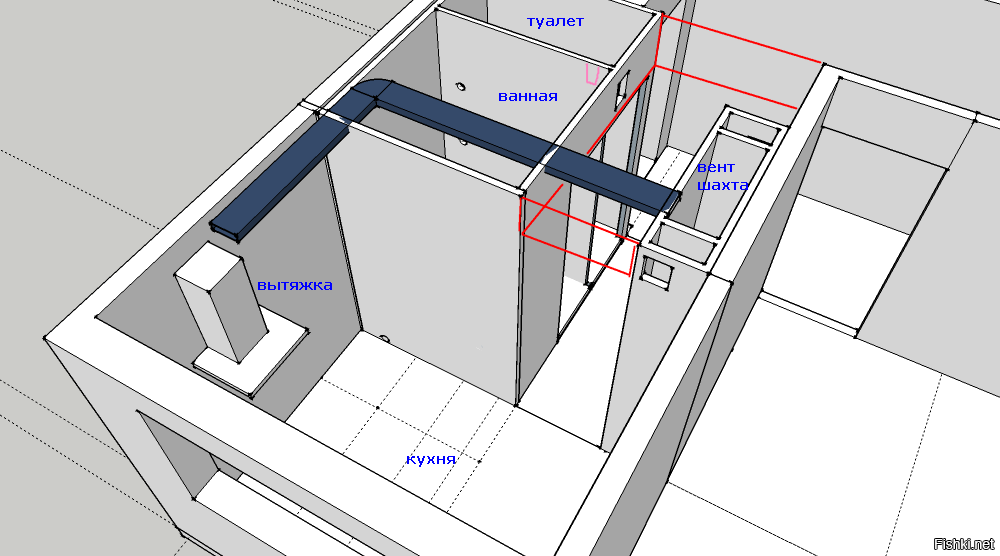 Вентиляция в раздельном санузле в квартире схема