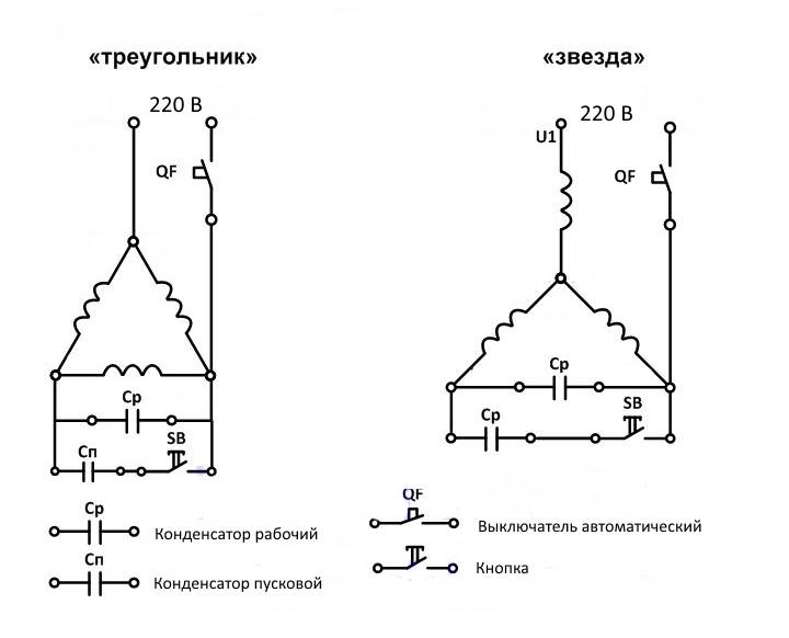 Двухскоростные асинхронные электродвигатели схема подключения
