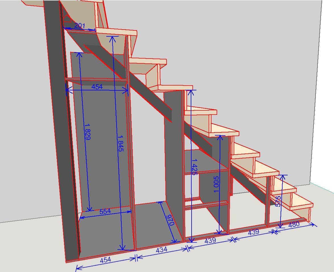 Шкаф pod лестницы razmeri