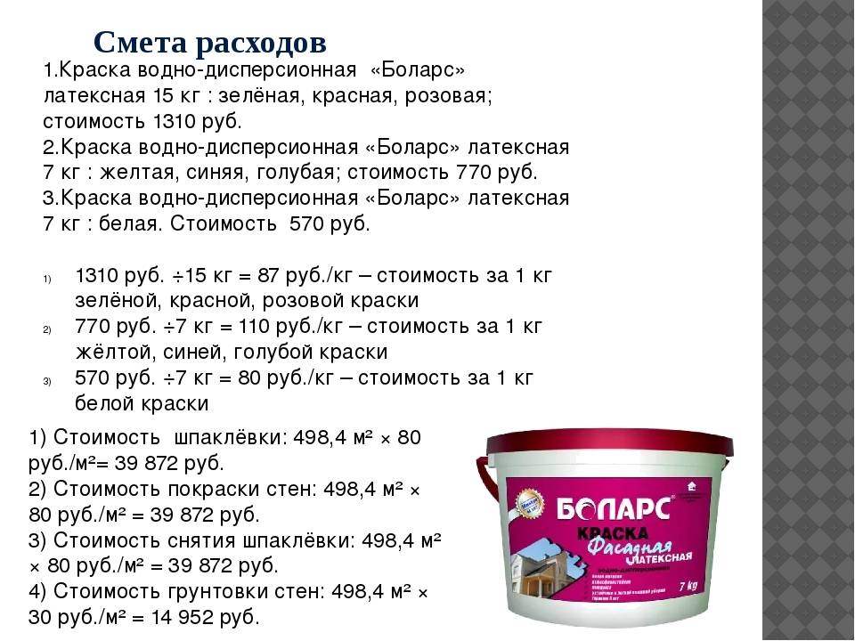 Расход краски фасадной по бетону на 1м2