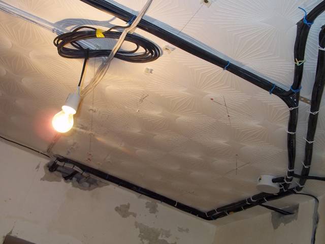Натяжные потолки ремонт электропроводки