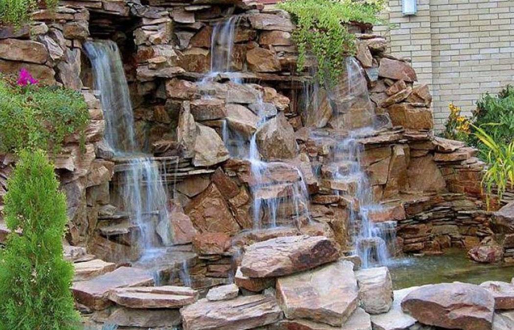 Водопад на даче своими руками с камнями фото