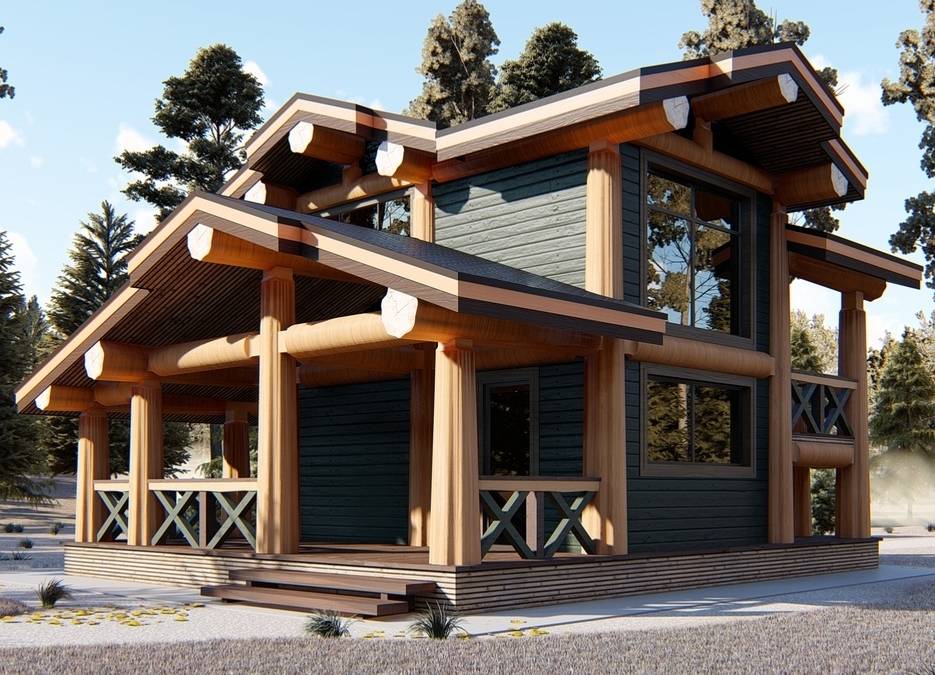 Post and beam дома из бревен проекты