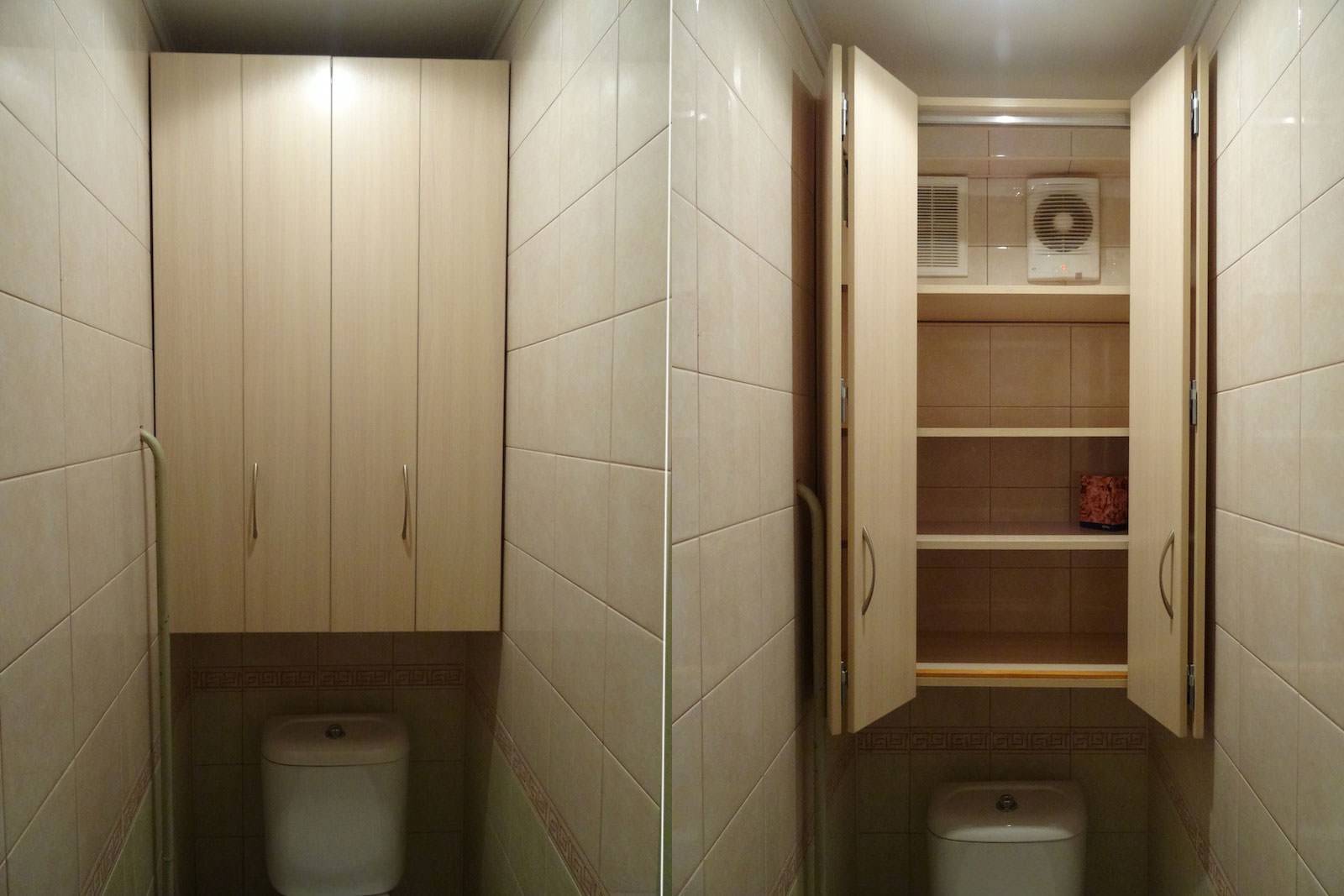 Сантехнический шкаф в туалете своими руками: варианты отделки