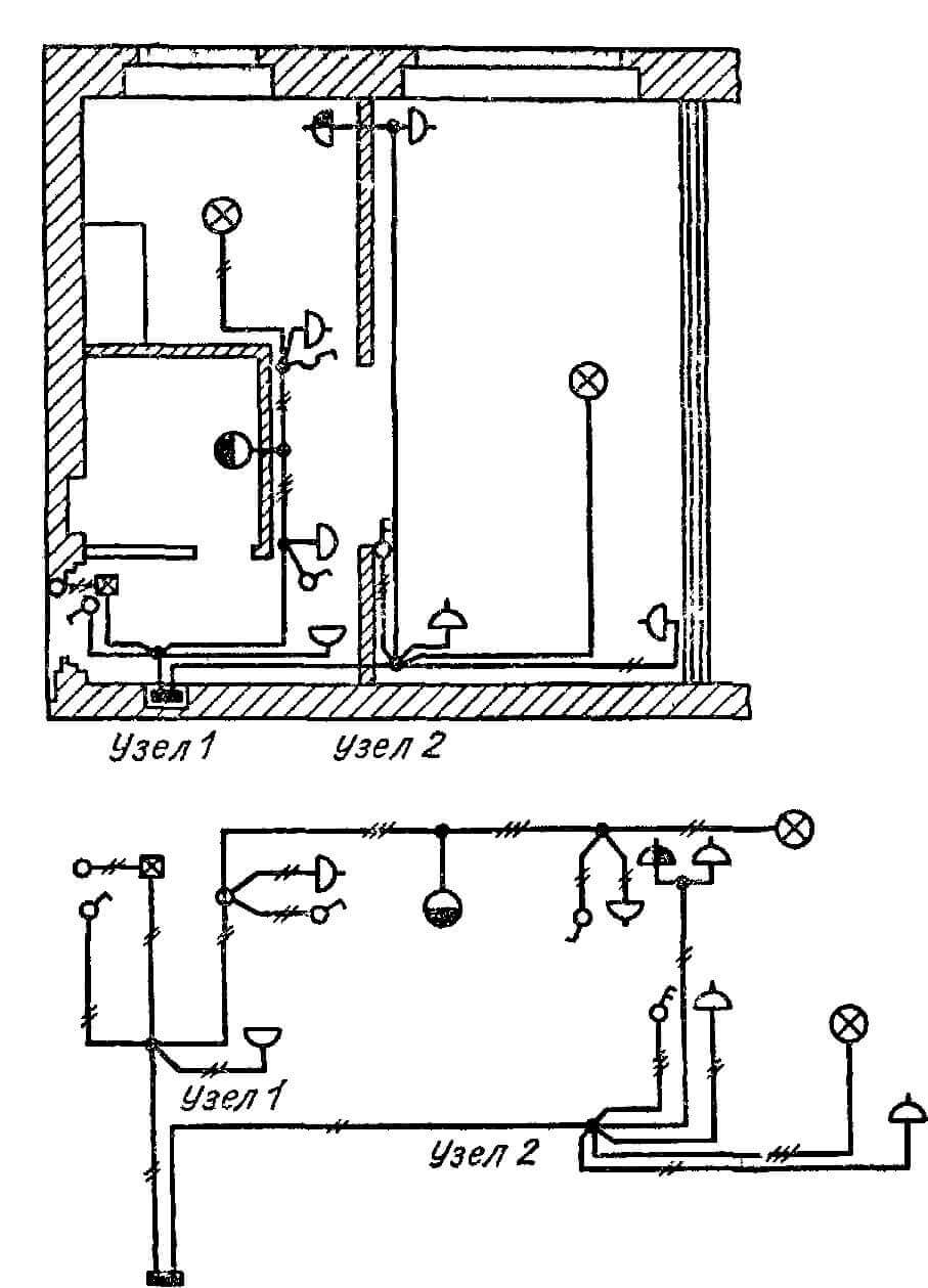 Разводка электропроводки в квартире схема 2х комнатная квартира в пятиэтажке