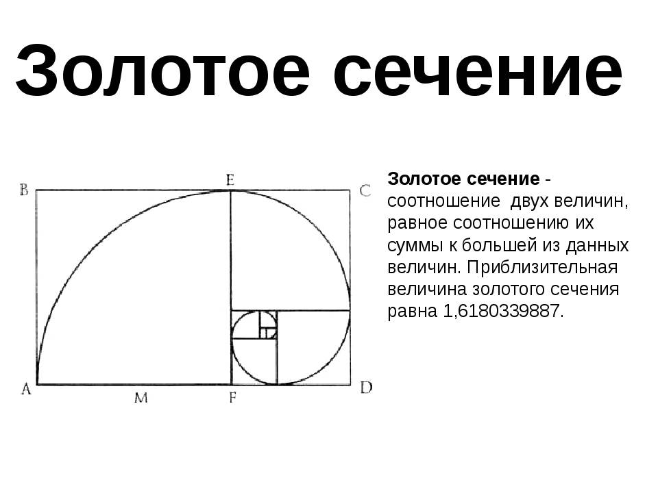 Золотое сечение презентация 10 класс