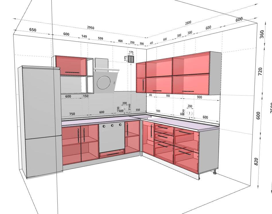 Как распланировать кухонный гарнитур на кухне: советы и примеры