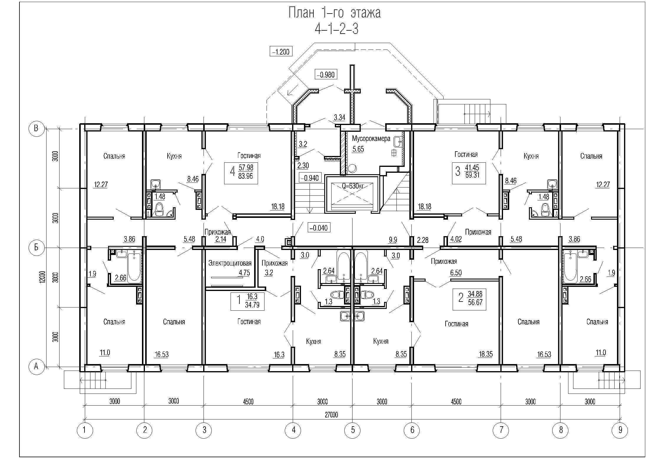 План многоэтажного жилого дома чертеж