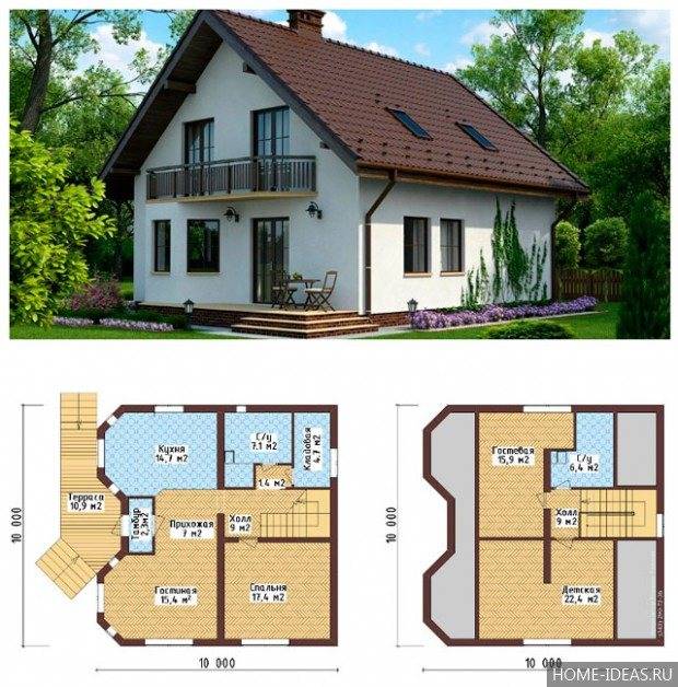Проект дачного дома 6х8 из пеноблоков с чертежами – 17 фото с примерами работ