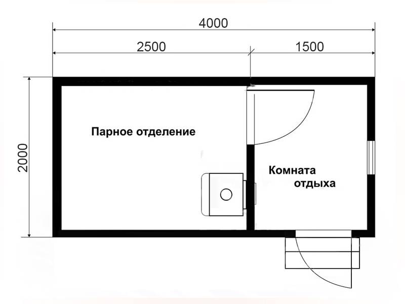 План схема бани 4 на 5