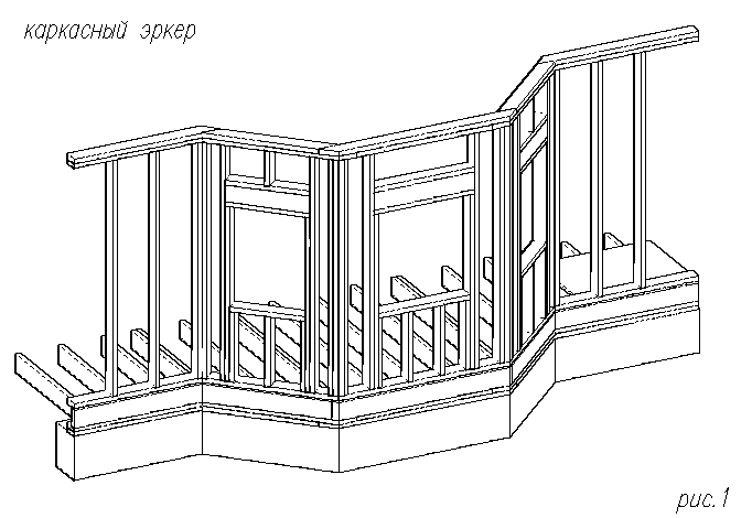Эркер в каркасном доме чертеж