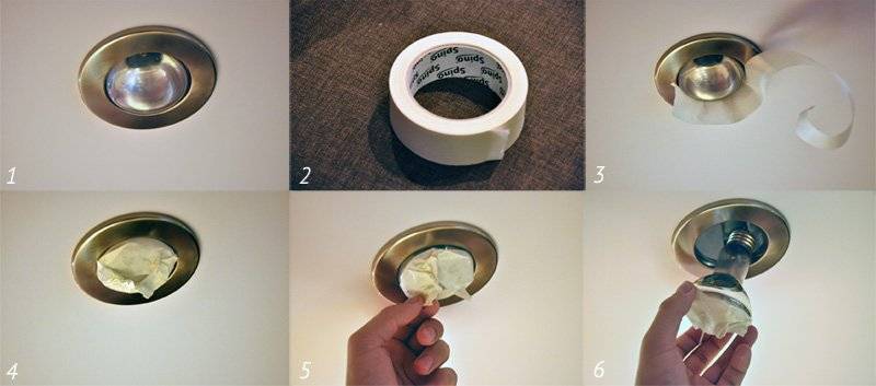 Как поменять лампочку в натяжном потолке - замена встроенного светильника